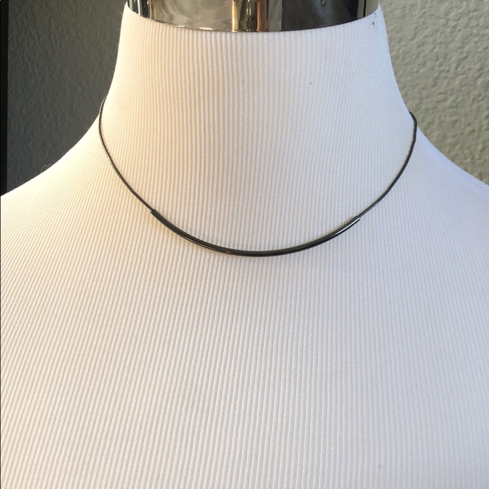 Simple grey necklace - light and new
